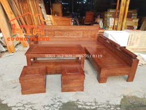 SOFA GÓC NHỎ MÀU ÓC CHÓ GỖ SỒI NGA