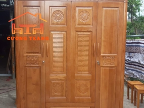 TỦ ÁO GỖ SỒI NGA  HẬU GỖ