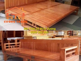 GIƯỜNG GẤP GỌN GỖ GIÀNG GIÀNG 1m4