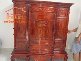 TỦ THỜ GỖ TRÀM BÔNG VÀNG NGANG 1M47