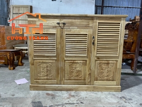 TỦ DÉP GỖ CAO SU 100%