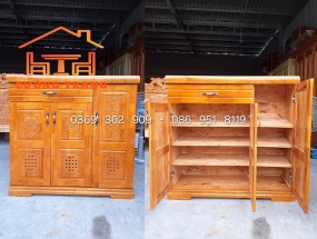 TỦ GIÀY DÉP GỖ CAO SU 1M
