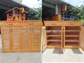 TỦ GIÀY DÉP GỖ CAO SU 1M2