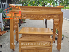 BÀN THỜ MẸ BỒNG CON GỖ SỒI NGA 1M53