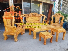 SALON GỖ GÕ ĐỎ RỒNG BÁT TIÊN CỘT 12