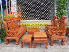 SALON GỖ HƯƠNG ĐÁ 100% CỘT 12 MẪU TỨ LINH