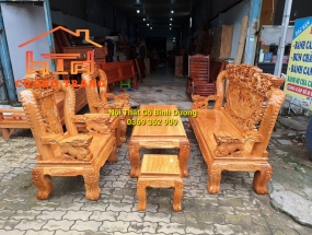 SALON GỖ GÕ ĐỎ CỘT 12 MẪU TỨ LINH