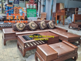 SOFA GÓC L GỖ SỒI NGA MẪU CHÂN HUƠU