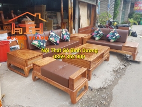 SOFA 2 VĂNG GỖ HƯƠNG XÁM