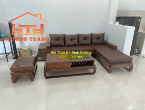 SOFA GÓC L GỖ SỒI NGA CHÂN ĐÙI GÀ