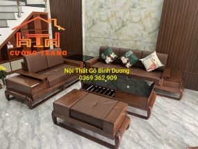 SOFA 2 BĂNG GỖ SỒI NGA CHÂN ĐÙI GÀ