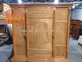 TỦ THỜ GỖ GÕ ĐỎ NGANG 1M47