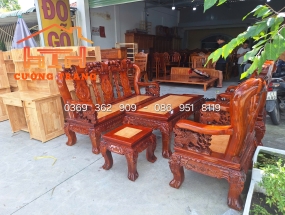 SALON TRÀM BÔNG VÀNG MẶT GÕ ĐỎ CỘT 12