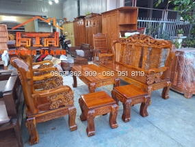 SALON GỖ TRÀM BÔNG VÀNG CỘT 10 ĐỈNH RỒNG