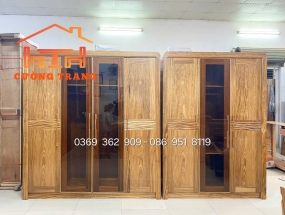 TỦ ÁO HƯƠNG XÁM KẾT HỢP CỬA KÍNH