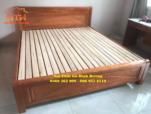 GIƯỜNG NGỦ GỖ SỒI NGA 1M8