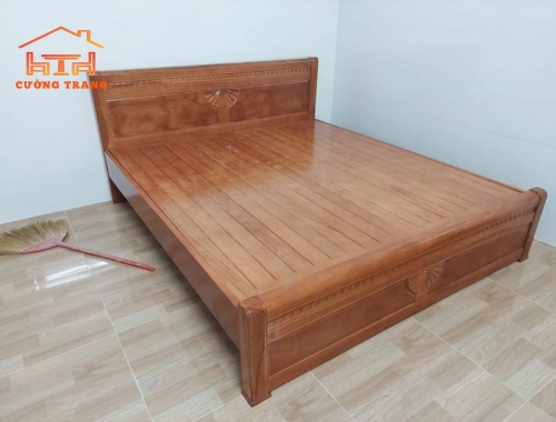 GIƯỜNG NGỦ GỖ XOAN ĐÀO DÁT PHẢN 1M6