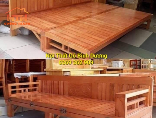 GIƯỜNG GẤP GỌN GỖ GIÀNG GIÀNG 1m4