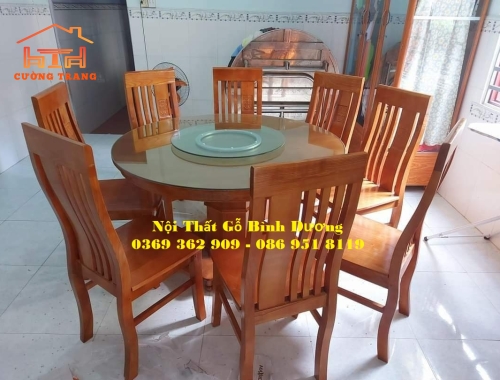 BÀN ĂN TRÒN GỖ SỒI NGA