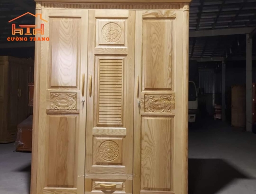 TỦ ÁO GỖ SỒI NGA 1M6 HẬU GỖ