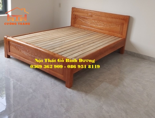 GIƯỜNG NGỦ GỖ SỒI NGA 1M8