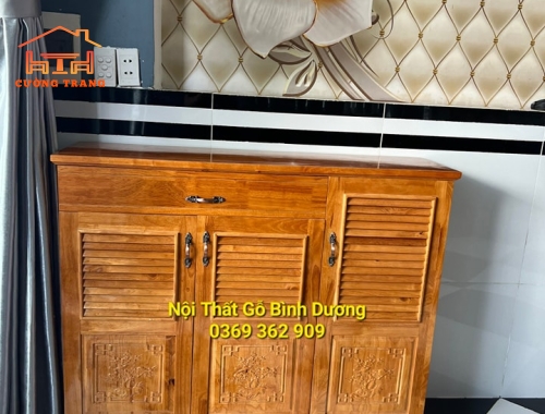 TỦ DÉP GỖ CAO SU 100%