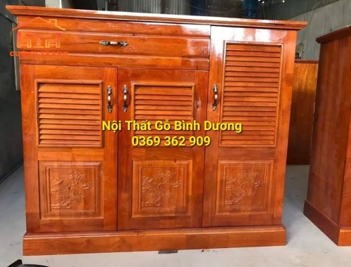 TỦ DÉP GỖ CAO SU 100%