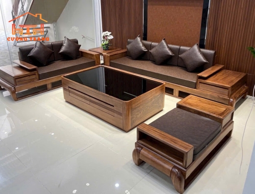 SOFA 2 VĂNG GỖ HƯƠNG XÁM