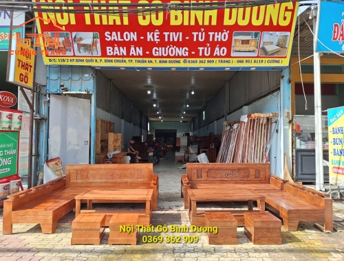 SOFA GÓC NHỎ GỖ SỒI NGA
