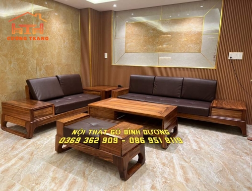 SOFA 2 VĂNG GỖ HƯƠNG XÁM