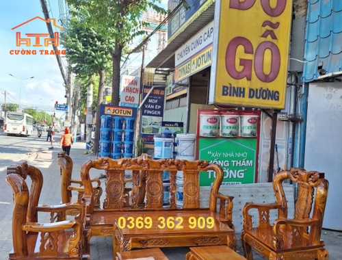 SALON GỖ TRÀM BÔNG VÀNG CỘT 10
