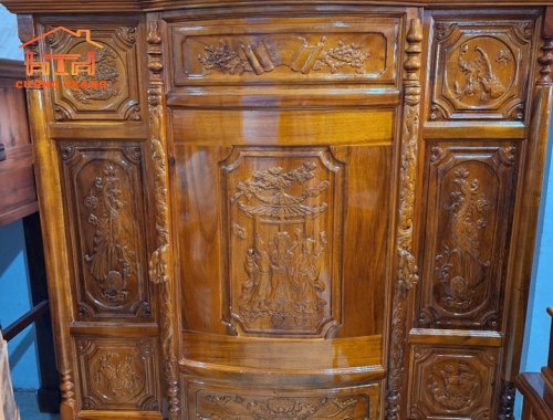 TỦ THỜ GỖ TRÀM BÔNG VÀNG NGANG 1M47