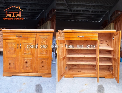 TỦ GIÀY DÉP GỖ CAO SU 1M