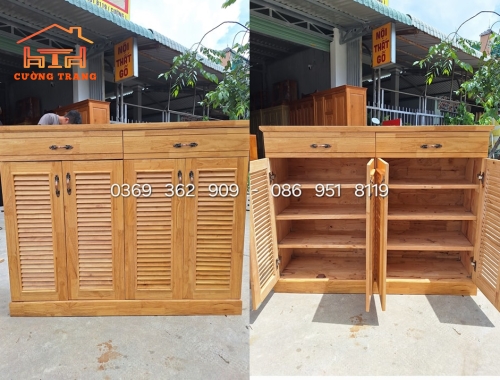 TỦ GIÀY DÉP GỖ CAO SU 1M2