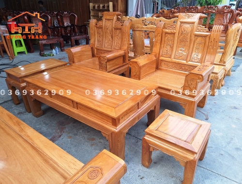 SALON ÂU Á GÕ GÕ ĐỎ 100% CHƯƠNG CUỐN THƯ