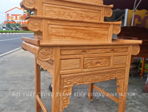 BÀN THỜ 3 TẦNG GỖ GÕ ĐỎ 100%