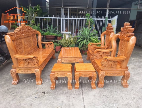 SALON NGHÊ BẢO ĐỈNH GỖ SỒI NGA 100%