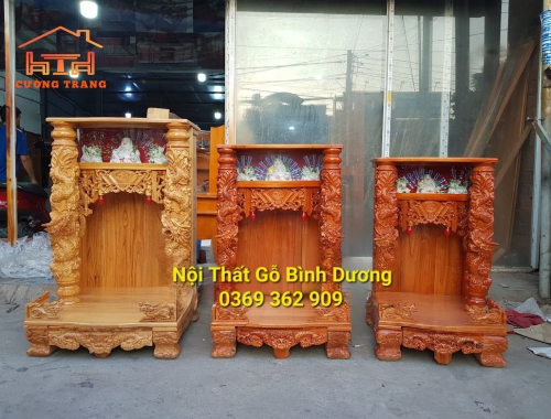 ÔNG ĐỊA GỖ XOAN RỒNG CUỘN