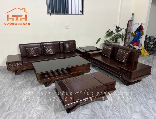 SOFA 2 VĂNG CHÂN THUYỀN GỖ SỒI NGA