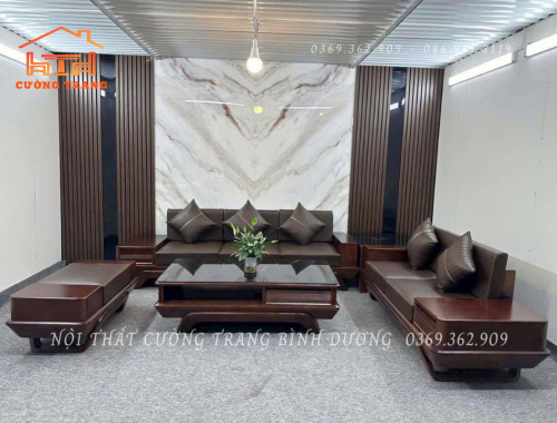 SOFA 2 VĂNG CHÂN THUYỀN GỖ SỒI NGA
