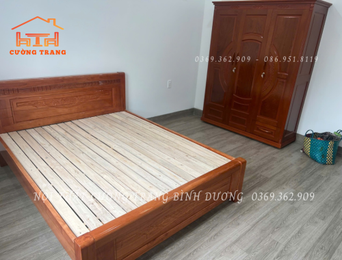 GIƯỜNG NGỦ GỖ XOAN TA 1M8