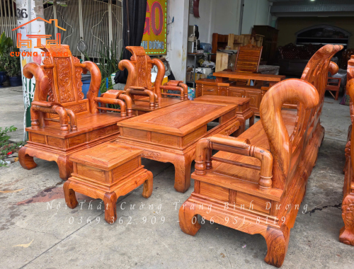 SALON HƯƠNG ĐÁ TẦN THUỶ HOÀNG KHUÔN 4 VÁN 2 SIÊU DÀY