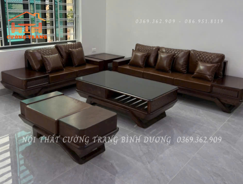 SOFA 2 VĂNG CHÂN THUYỀN GỖ SỒI NGA