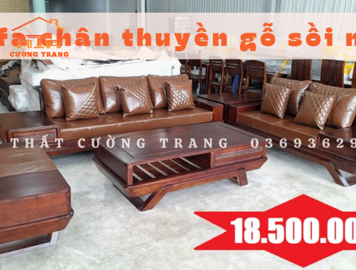SOFA 2 VĂNG CHÂN THUYỀN GỖ SỒI NGA
