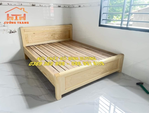 GIƯỜNG NGỦ GỖ SỒI NGA 1M8