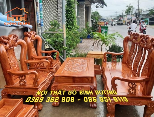 SALON GỖ HƯƠNG ĐÁ QUỐC ĐÀO CỘT 12