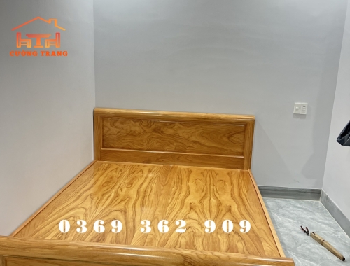 GIƯỜNG NGỦ GỖ GÕ ĐỎ DÁT PHẢN 1M6