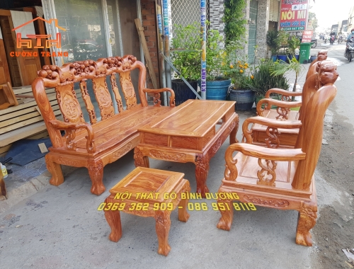 SALON GỖ HƯƠNG ĐÁ QUỐC ĐÀO CỘT 10