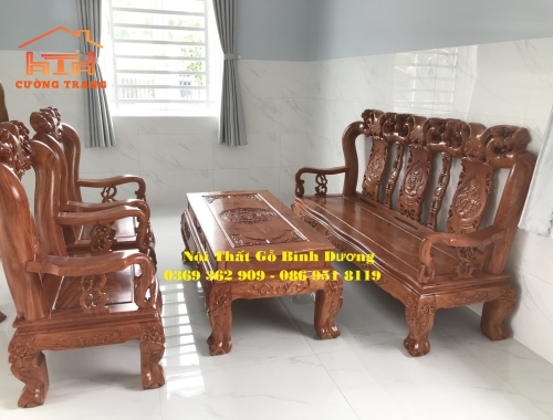 SALON GỖ HƯƠNG ĐÁ QUỐC ĐÀO CỘT 12