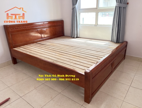 GIƯỜNG NGỦ GỖ XOAN ĐÀO 1M6